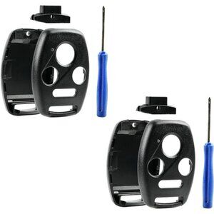 Cutting NOT Required - 2 Key Fob Keyless Entry Remote Shell Case & Pad fits